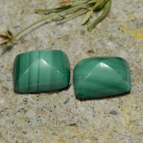 Pedras preciosas de malaquita verde natural de 9,44 ct, baguete, opaco