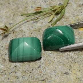 Pedras preciosas de malaquita verde natural de 9,44 ct, baguete, opaco