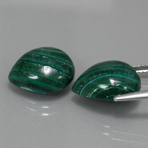 Pedras preciosas de Malaquita Verde Multicolor natural de  ct, Formato de pêra, Opaco