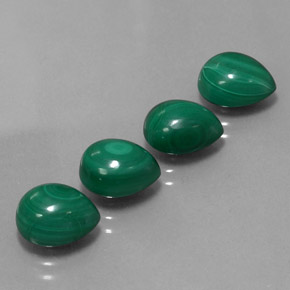 Pedras preciosas de malaquita verde natural de  ct, formato de pêra, opaco