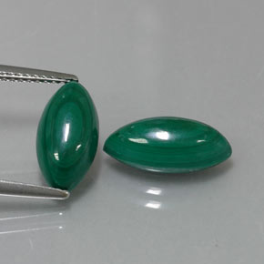 Pedras preciosas de malaquita verde natural de  ct, marquise, opaco