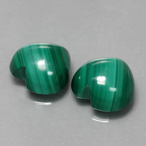 Pedras preciosas de malaquita verde natural de  ct, formato de coração, opaco