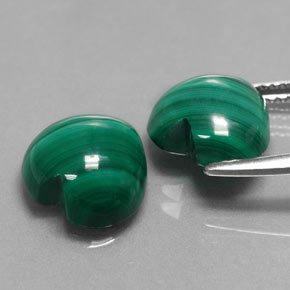 Pedras preciosas de malaquita verde natural de  ct, formato de coração, opaco