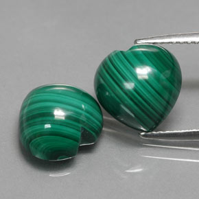 Pedras preciosas de malaquita verde natural de  ct, formato de coração, opaco
