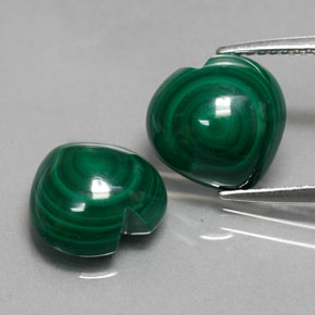 Pedras preciosas de malaquita verde natural de  ct, formato de coração, opaco