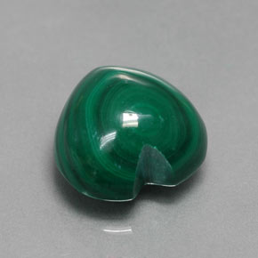 Malaquita verde natural 7,53ct, formato de coração, opaco