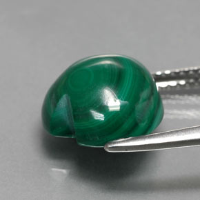 Malaquita verde natural 7,53ct, formato de coração, opaco