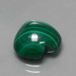Malaquita verde natural 5,42ct, formato de coração, opaco