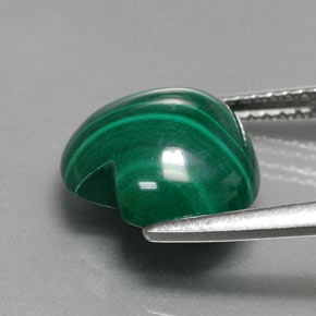 Malaquita verde natural 5,42ct, formato de coração, opaco