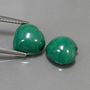 Pedras preciosas de malaquita verde natural de  ct, formato de coração, opaco