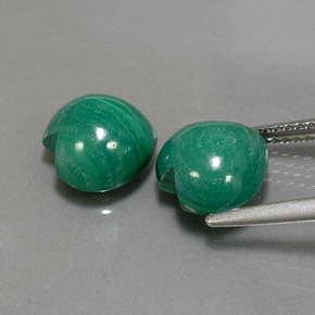 Pedras preciosas de malaquita verde natural de  ct, formato de coração, opaco