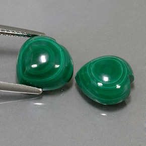 Pedras preciosas de malaquita verde natural de  ct, formato de coração, opaco