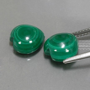 Pedras preciosas de malaquita verde natural de  ct, formato de coração, opaco