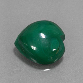 Malaquita verde natural 5,63ct, formato de coração, opaco