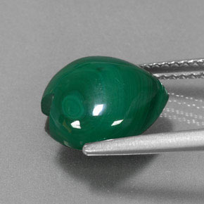Malaquita verde natural 5,63ct, formato de coração, opaco