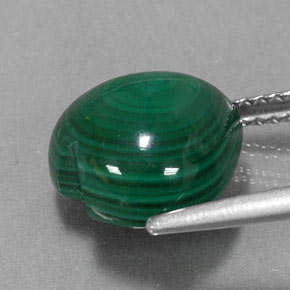 Malaquita verde natural 6,74ct, formato de coração, opaco