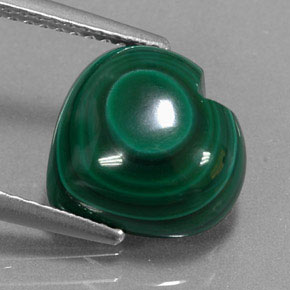 Malaquita Verde Multicolor Natural 5.63ct, Formato de coração, Opaco