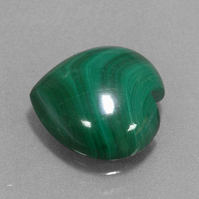 Malaquita verde natural 4,69ct, formato de coração, opaco