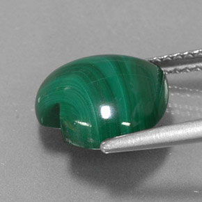 Malaquita verde natural 4,69ct, formato de coração, opaco
