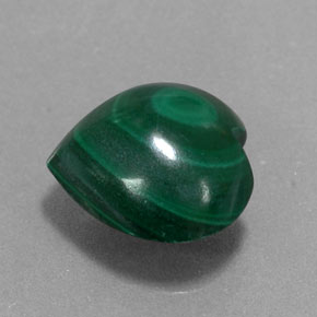 Malaquita verde multicolor natural 4,49ct, formato de coração, opaco