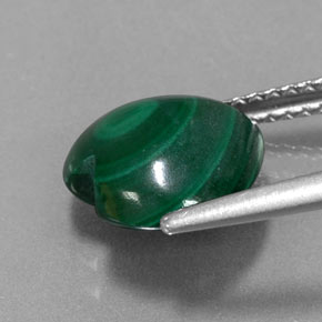 Malaquita verde multicolor natural 4,49ct, formato de coração, opaco