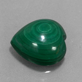 Malaquita verde natural 5,50ct, formato de coração, opaco