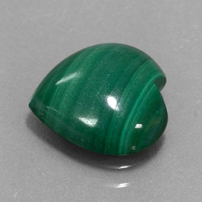 Malaquita verde natural 3,97ct, formato de coração, opaco