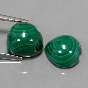 Pedras preciosas de malaquita verde natural de  ct, formato de coração, opaco