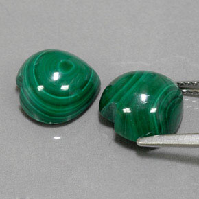 Pedras preciosas de malaquita verde natural de  ct, formato de coração, opaco
