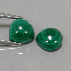Pedras preciosas de malaquita verde natural de  ct, formato de coração, opaco