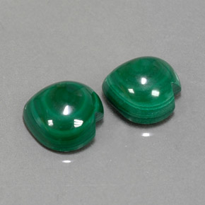 Pedras preciosas de malaquita verde natural de  ct, formato de coração, opaco