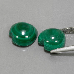 Pedras preciosas de malaquita verde natural de  ct, formato de coração, opaco