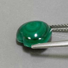 Malaquita verde natural 5,04ct, formato de coração, opaco