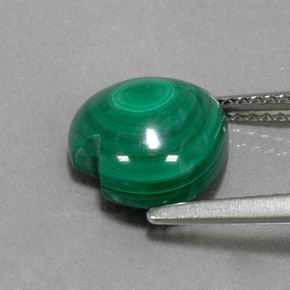 Malaquita verde natural 4,73ct, formato de coração, opaco