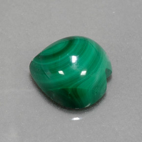 Malaquita verde natural 4,59ct, formato de coração, opaco