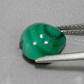 Malaquita verde natural 4,59ct, formato de coração, opaco