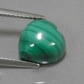 Malaquita verde natural 4,58ct, formato de coração, opaco
