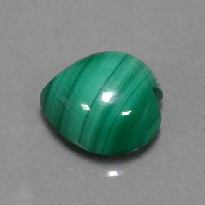 Malaquita verde natural 4,58ct, formato de coração, opaco