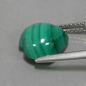 Malaquita verde natural 4,58ct, formato de coração, opaco