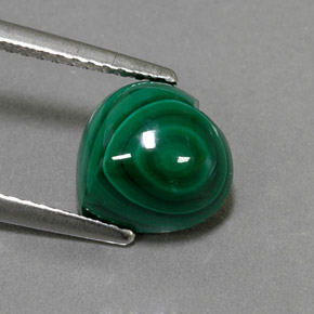 Malaquita verde natural 4,16ct, formato de coração, opaco