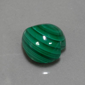 Malaquita verde natural 4,16ct, formato de coração, opaco