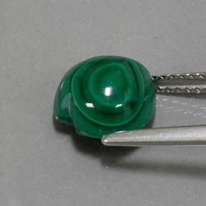 Malaquita verde natural 4,16ct, formato de coração, opaco