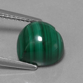 Malaquita verde natural 4,38ct, formato de coração, opaco