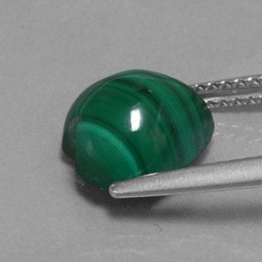 Malaquita verde natural 4,38ct, formato de coração, opaco