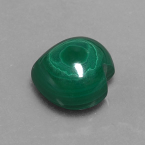 Malaquita verde natural 3,97ct, formato de coração, opaco