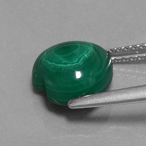 Malaquita verde natural 3,97ct, formato de coração, opaco