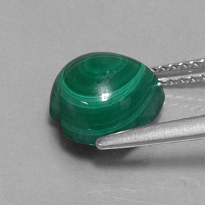 Malaquita verde natural 3,89ct, formato de coração, opaco