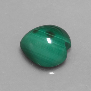 Malaquita verde natural 3,37ct, formato de coração, opaco