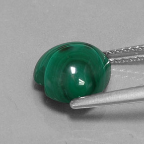 Malaquita verde natural 3,37ct, formato de coração, opaco