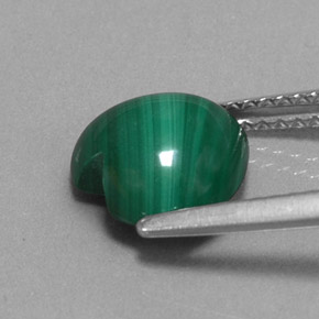 Malaquita verde natural 3,03ct, formato de coração, opaco